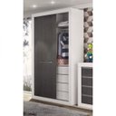 Ver imagem 4 de Guarda-Roupa Solteiro 2 Portas de Correr 4 Gavetas News Marrom/Branco/Carvalho
