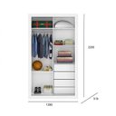 Ver imagem 3 de Guarda-Roupa Solteiro 2 Portas de Correr 4 Gavetas News Marrom/Branco/Carvalho