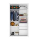 Ver imagem 2 de Guarda-Roupa Solteiro 2 Portas de Correr 4 Gavetas News Marrom/Branco/Carvalho
