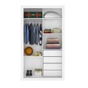 Ver imagem 2 de Guarda-Roupa Solteiro 2 Portas de Correr 4 Gavetas News Bege/Branco/Fresno