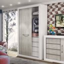 Ver imagem 1 de Guarda-Roupa Solteiro 2 Portas de Correr 4 Gavetas News 