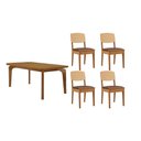 Ver imagem 1 de Conjunto: Mesa Sala Jantar Londrina Tampo Curvo 120cm+4 Cadeiras Havana Naturale - Corano Capuccino