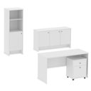 Ver imagem 2 de Conjunto Escritório Office 4 Peças Mesa Gaveteiro Armário Buffet Zeus - Via Nossa - Branco