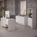 Ver imagem 3 de Conjunto Escritório Office 4 Peças Mesa Gaveteiro Armário Buffet Zeus - Via Nossa - Branco