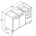 Ver imagem 3 de Cozinha Compacta 6 Peças Concept Prime Marrom/Ipê/Cristalo