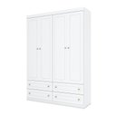 Ver imagem 1 de Guarda Roupa Infantil Americano 4 Portas Branco Hp – Henn