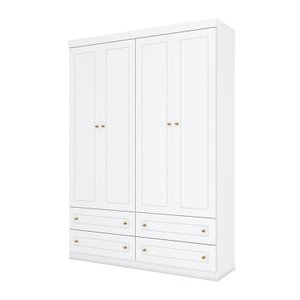 Guarda Roupa Infantil Americano 4 Portas Branco Hp – Henn