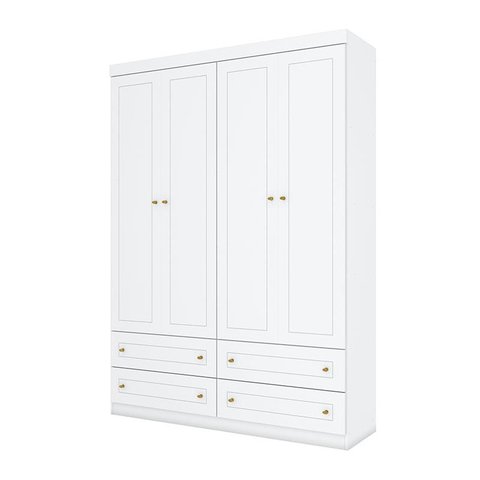 Guarda Roupa Infantil Americano 4 Portas Branco Hp – Henn