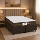 Ver imagem 1 de Cama Box Baú Queen Colchão Gazin Molas Flora 158x198x61cm (Marrom)
