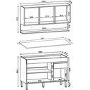 Ver imagem 5 de Armário de Cozinha e Balcão com Tampo 120cm Lina K02 Gris/Freijó - Mpozenato