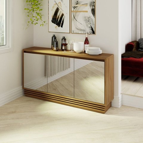 Balcão Buffet Natural com Espelho Bb2609 Tecnomobili