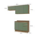 Ver imagem 3 de Armário de Cozinha Compacta 3 Gavetas 100% Mdf 200cm Nogueira/verde Celeste Kappesberg