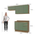 Ver imagem 4 de Armário de Cozinha Compacta 3 Gavetas 100% Mdf 200cm Nogueira/verde Celeste Kappesberg