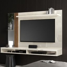 Painel Paris Tv até 55 Polegadas C/espelho e Lateral Ripada:off White/naturale - 4
