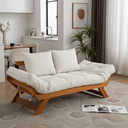 Ver imagem 6 de Sofá Japão Futon Sarja Impermeável Branco Off Madeira Cor Mel