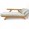 Sofá Japão Futon Sarja Impermeável Branco Off Madeira Cor Mel - 2
