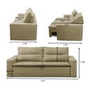 Ver imagem 3 de Sofá Retrátil e Reclinável 2 lugares com Molas 1,50m Eloa Suede Bege Madelina