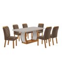 Ver imagem 2 de Conjunto de Mesa de Jantar Kate 180 Tp MDF Canto Copo 6 Cadeiras Irlanda