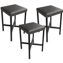 Ver imagem 1 de Kit 03 Banquetas Baixa Bar Cozinha Sala de Jantar Preto Stella L02 Couríssimo Preto - Lyam Decor
