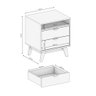Mesa de Cabeceira Kappesberg 2 Gavetas Branco/itapuã - 2