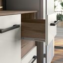 Ver imagem 5 de Armário Cozinha Compacta Suspensa C/ Balcão 7 Portas 2 Gavetas Juliete Nicioli Carvalho Nature / Off