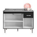 Ver imagem 4 de Balcão de Cozinha Elsa para Pia de 120cm Preto - Montanaris Decor Md Montanaris Decor