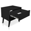 Ver imagem 4 de Kit 2 Mesas de Cabeceira 1 Gaveta 38 Cm Mdf Preto Pés Palito Mp
