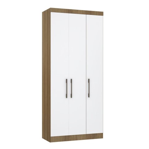 Guarda Roupa Dormitório Modulado Paris Módulo 3 Portas - Luciane 327:Avelã e Branco