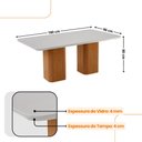 Ver imagem 4 de Mesa de Jantar Eloise 180cm Tampo Mdf Vidro com 6 Cadeiras Safira