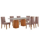 Ver imagem 2 de Mesa de Jantar Eloise 180cm Tampo Mdf Vidro com 6 Cadeiras Safira