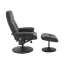 Ver mais imagens de Kit 2 Poltronas de Massagem Reclinável e Giratória Arizona com Apoio de Pés Pu Preto G56 - Gran Belo