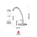 Ver imagem 5 de Torneira de Cozinha Parede Abs Cromada Bica Móvel Concept Metais 02060