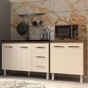 Ver imagem 6 de Armário Cozinha Gabinete Pia de 120 Cm Bruna e Balcão Jane para Forno Elétrico ou Microondas