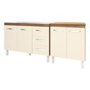 Ver imagem 3 de Armário Cozinha Gabinete Pia de 120 Cm Bruna e Balcão Jane para Forno Elétrico ou Microondas