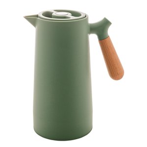 Garrafa Térmica Plástico com Cabo Madeira Nórdica Verde 1L