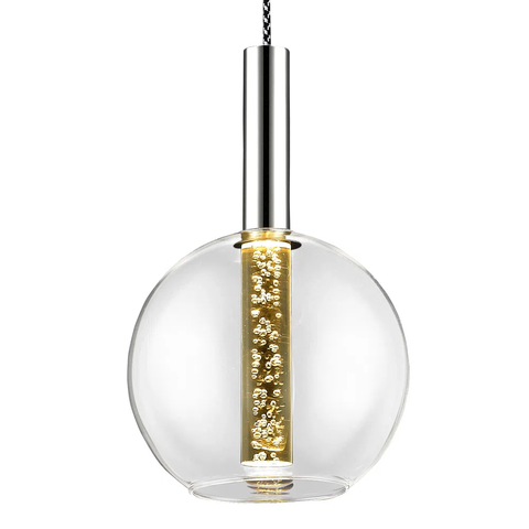 Pendente Egeo Cromado e Transparente (d)18cm (a)29cm 1x5w 3000k - Ho122
