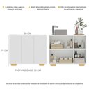 Ver imagem 3 de Gabinete Banheiro 3 Portas 90cm Multimóveis V5031 Branco/Natural