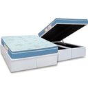 Ver imagem 1 de Cama Box Baú Queen: Colchão Espuma D45 Castor Sleep Max + Base Crc Courano White(158x198)