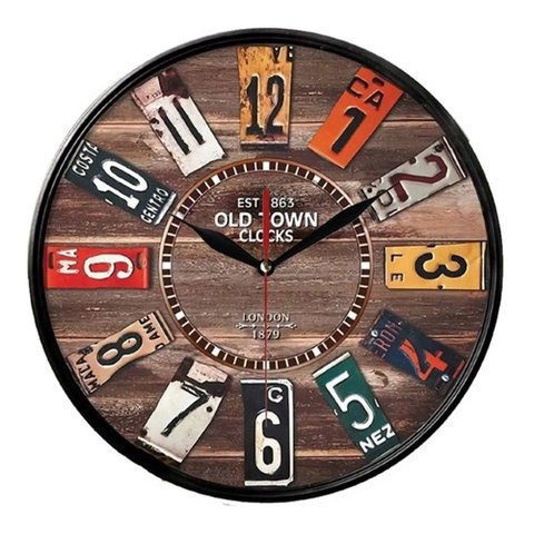 Relógio de Parede Retrô Vintage Abs Acrílico Nostálgico 30cm