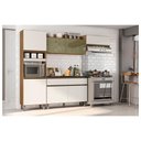 Ver imagem 2 de Cozinha Compacta 7 Portas 2 Gavetas Com Balcão Tampo Porto - Poliman Móveis: Carvalho/Off White