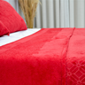 Manta de Microfibra Casal Antialérgica Soft Alto-relevo Geométrico 2,20m X 2,50m Vermelho - 4