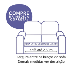 Capa para sofá impermeavel ultrassonico especial king 2,4m cinza e preto - 2