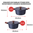 Ver imagem 2 de Conjunto de Panelas Antiaderente Cerâmica Fogão Cooktop Indução 8 Peças Mta