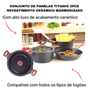 Ver mais imagens de Conjunto de Panelas Antiaderente Cerâmica Fogão Cooktop Indução 8 Peças Mta