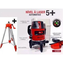 Nível Laser Profissional Autom 5 Linhas com Tripé e Maleta Strong - 1