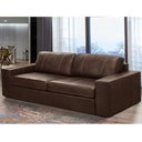 Ver imagem 2 de Sofá 3 Lugares para Sala de Estar Living 235cm Aurora L06 Couro Marrom Café - Lyam Decor