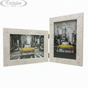 Ver imagem 2 de Porta Retrato Duplo 10x15 Moldura Marmorizada Branca Luxo