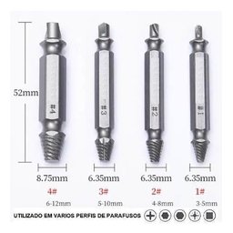 Jogo Saca Parafuso com Broca 4 Pçs Rocast 96,0002 Solta Fácil - 4