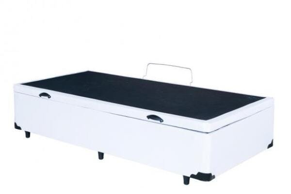 Cama Box Baú Solteiro 88x188x040 Premium Corino Branco - 2