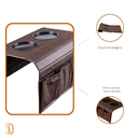 Ver imagem 2 de Kit 2 Bandeja Porta Copo Esteira para Braço de Sofá Couro